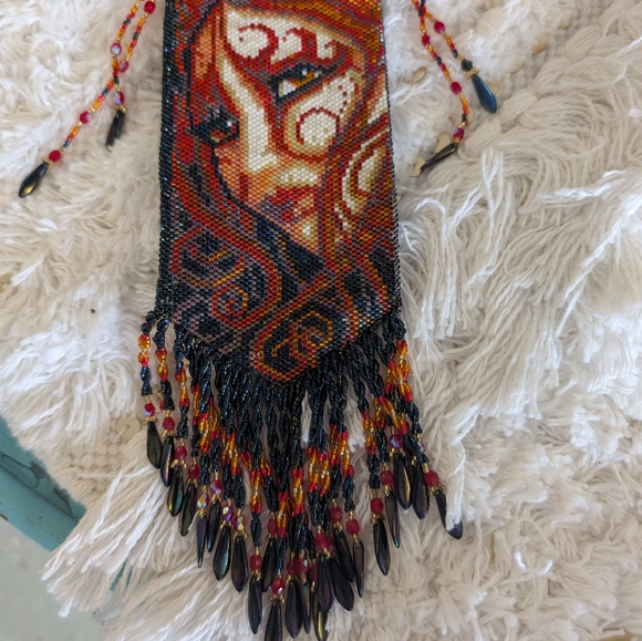 The Unbranded Brand Accessories - Medicine Bag  Artistic Beading Long Crystal Chain